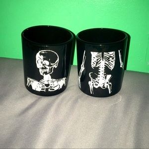 skeleton halloween votive candle set